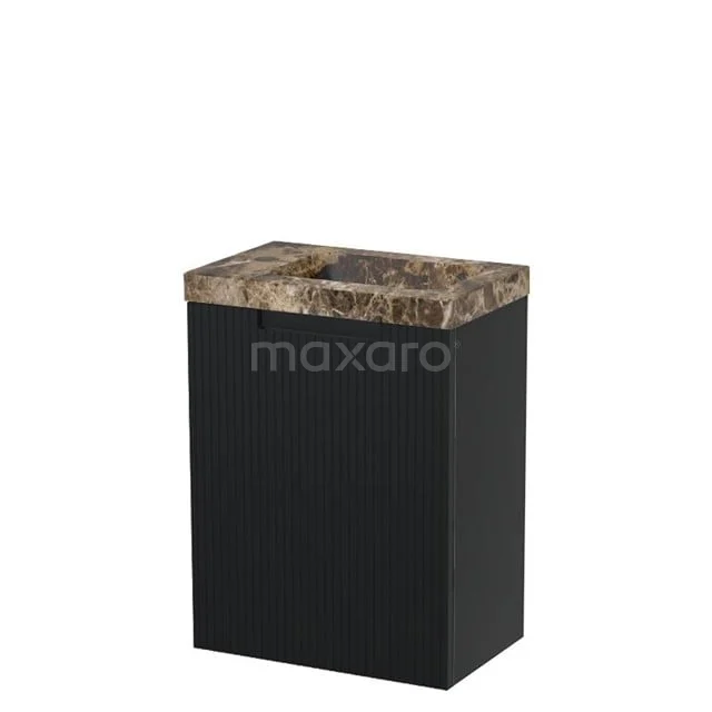 Modulo Pico WC-Möbel mit Waschbecken | 40 cm Matt Schwarz Line Front Naturstein TMW10-00722 Modulo Pico WC-Möbel mit Waschbecken | 40 cm Matt Schwarz Line Front Naturstein TMW10-00722