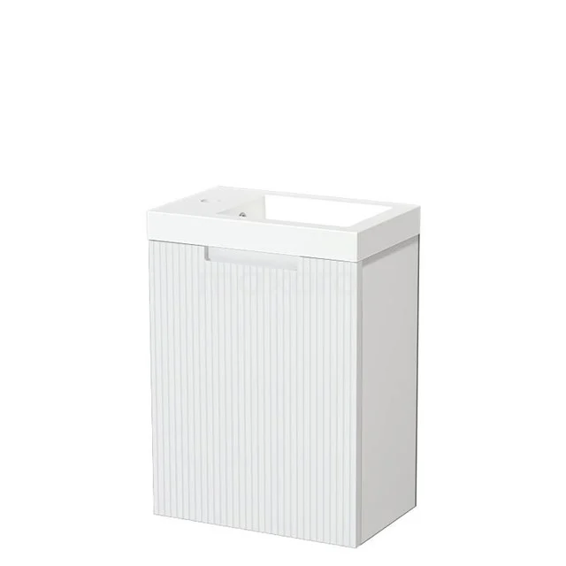 Modulo Pico Toiletmeubel met wastafel | 40 cm Mat wit Lijn front Mineraalmarmer TMW10-00748