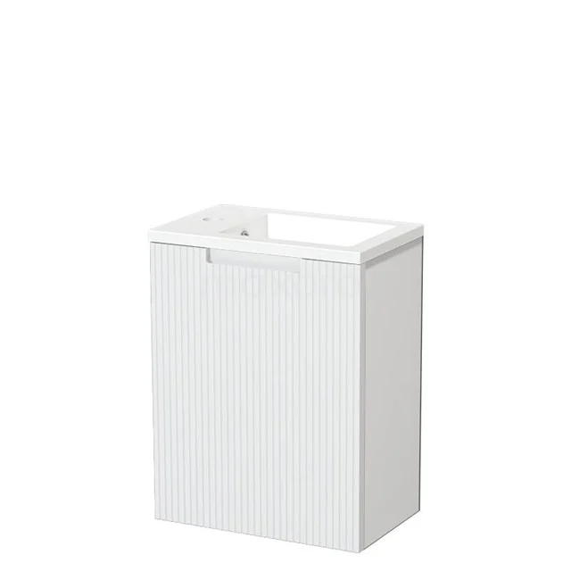 Modulo Pico Toiletmeubel met wastafel | 40 cm Mat wit Lijn front Mineraalmarmer TMW10-00749