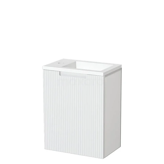 Modulo Pico Toiletmeubel met wastafel | 40 cm Mat wit Lijn front Solid surface TMW10-00739