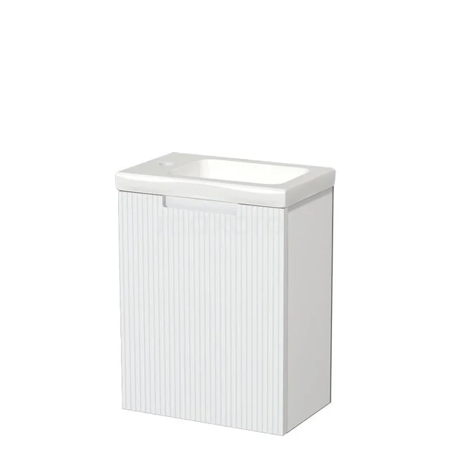 Modulo Pico Toiletmeubel met wastafel | 40 cm Mat wit Lijn front Keramiek TMW10-00741