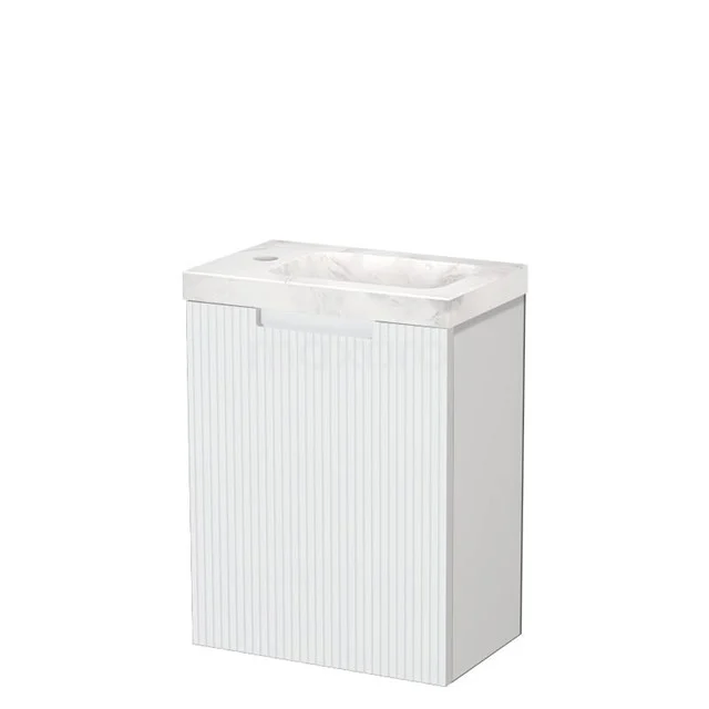 Modulo Pico Toilet unit with basin | 40 cm Matte white Fronts Natural stone line TMW10-00742