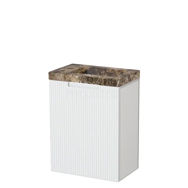 Modulo Pico Toilet unit with basin | 40 cm Matte white Fronts Natural stone line TMW10-00744
