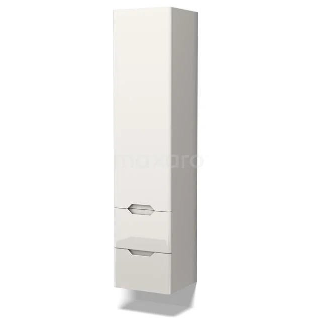 Lungo Bathroom cabinet | 170 cm High-gloss white Round fronts 3 compartments + 2 drawers BKK10-00074