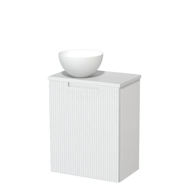 Toilet unit with countertop wash basin | 41 cm Matte white Line fronts Matte white Solidtop wash basin Matte white worktop TMK10-15555
