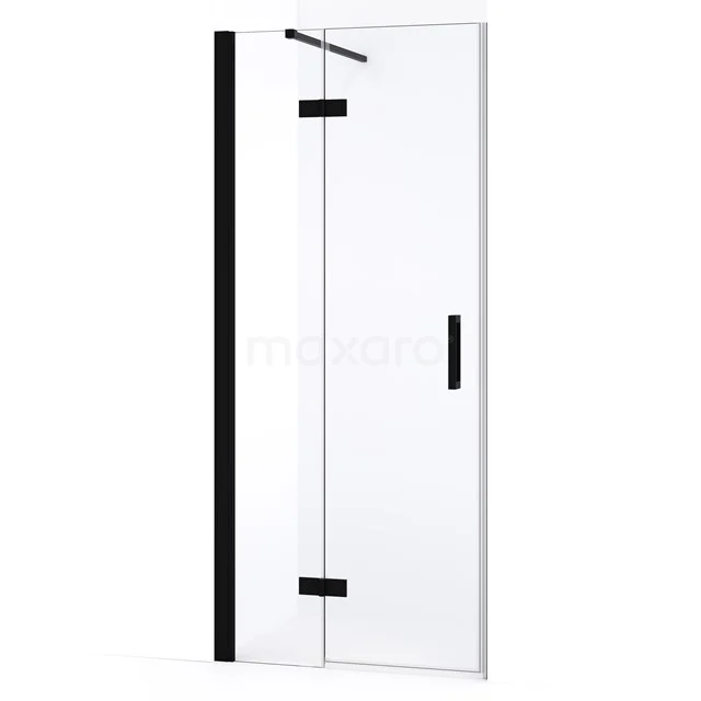 Diamond Shower door | 80 cm Matte black Clear glass Pivot door DDB21351130MB