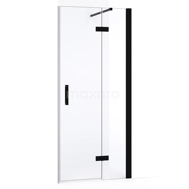 Diamond Shower door | 80 cm Matte black Clear glass Pivot door DDB22351130MB