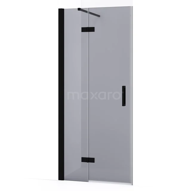 Diamond Shower door | 80 cm Matte black Smoke glass Pivot door DDB21351131MB