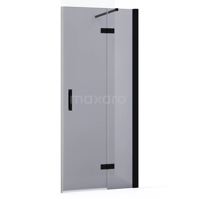 Diamond Shower door | 80 cm Matte black Smoke glass Pivot door DDB22351131MB