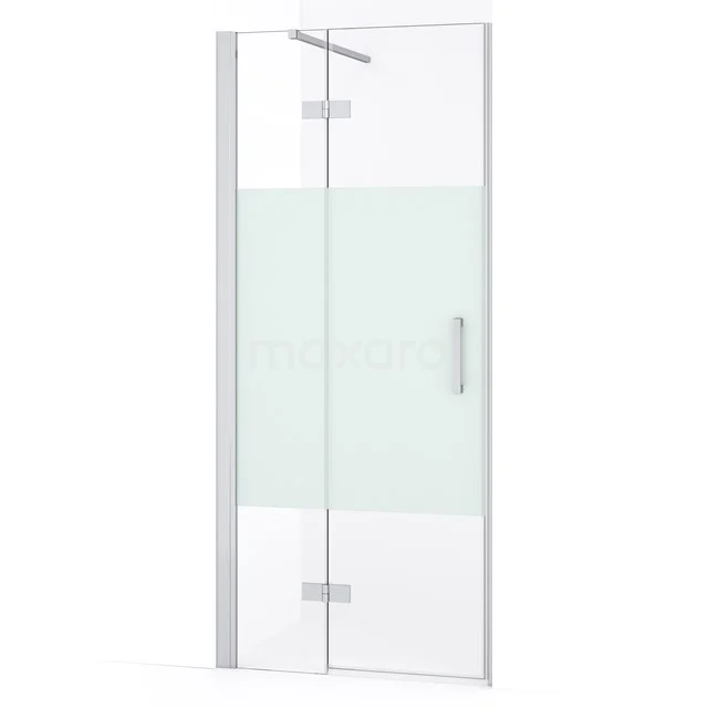 Diamond Shower door | 80 cm Chrome Clear with matt strip Pivot door DDB21351133C