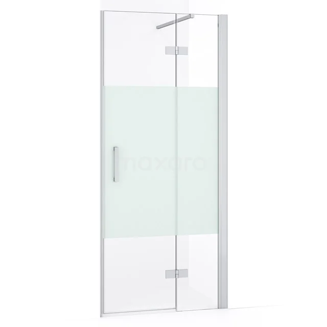 Diamond Shower door | 80 cm Chrome Clear with matt strip Pivot door DDB22351133C