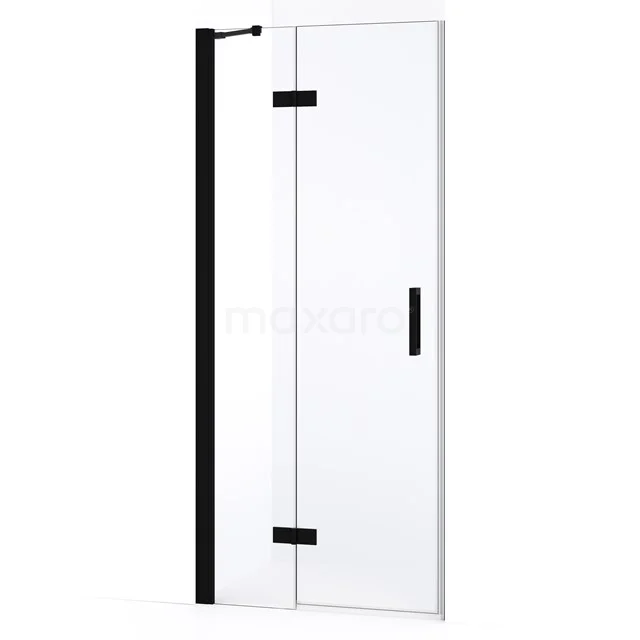 Diamond Shower door | 80 cm Matte black Clear glass Pivot door DDB21351230MB