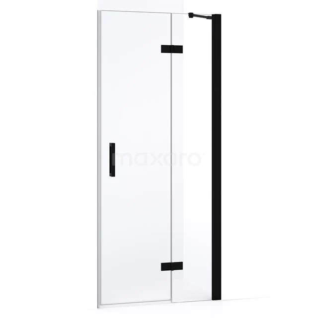 Diamond Shower door | 80 cm Matte black Clear glass Pivot door DDB22351230MB