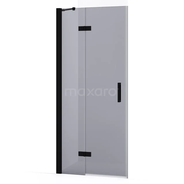 Diamond Shower door | 80 cm Matte black Smoke glass Pivot door DDB21351231MB