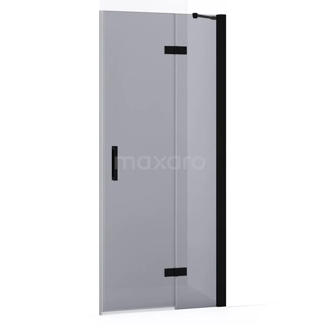 Diamond Shower door | 80 cm Matte black Smoke glass Pivot door DDB22351231MB