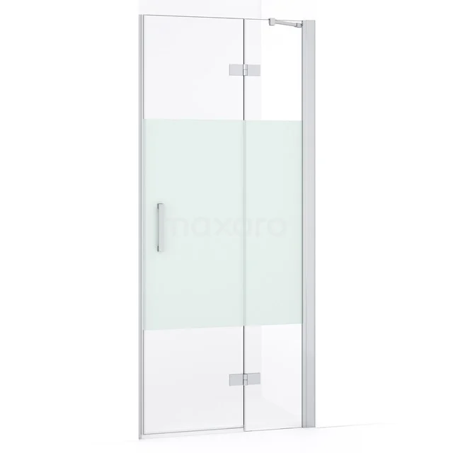 Diamond Shower door | 80 cm Chrome Clear with matt strip Pivot door DDB22351233C