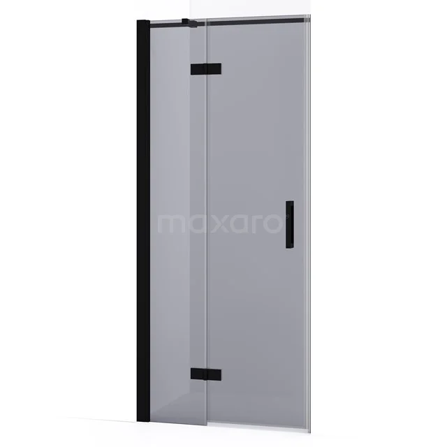 Diamond Shower door | 80 cm Matte black Smoke glass Pivot door DDB21351331MB