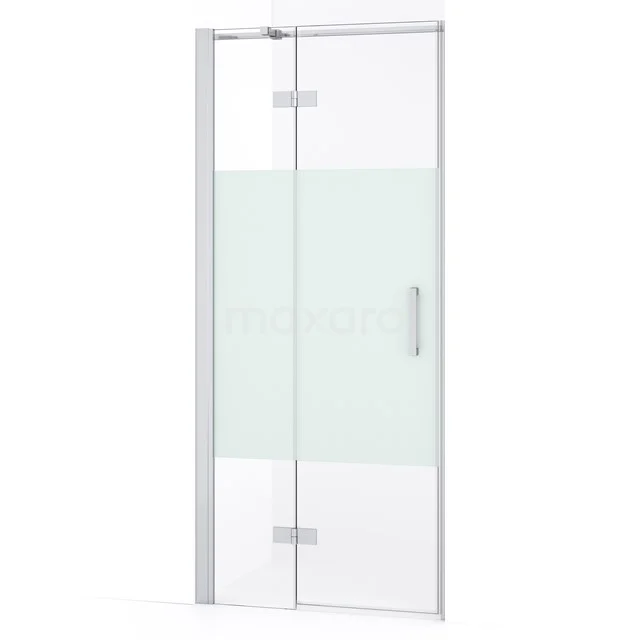Diamond Shower door | 80 cm Chrome Clear with matt strip Pivot door DDB21351333C