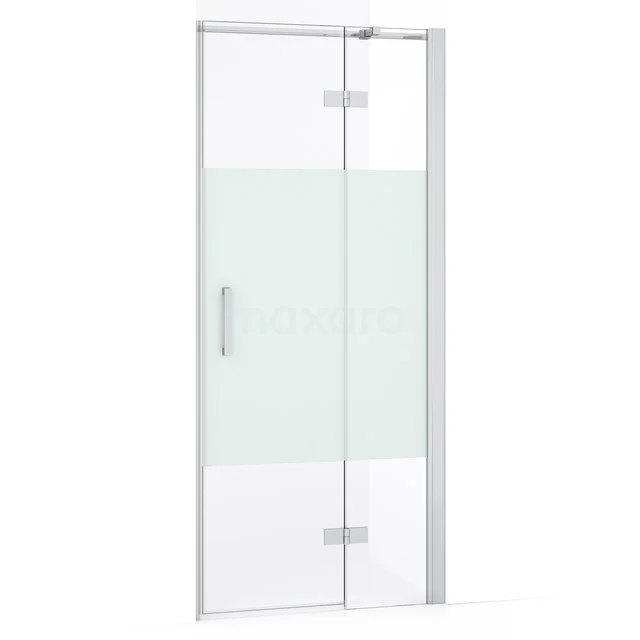Diamond Shower door | 80 cm Chrome Clear with matt strip Pivot door DDB22351333C