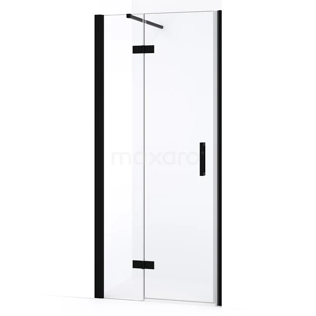 Diamond Shower door | 80 cm Matte black Clear glass Pivot door DDB21352130MB