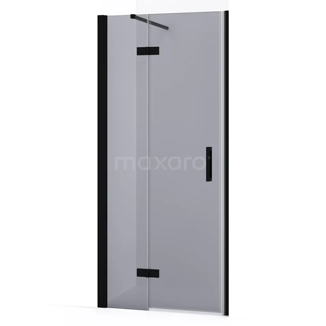 Diamond Shower door | 80 cm Matte black Smoke glass Pivot door DDB21352131MB