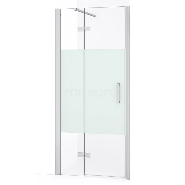 Diamond Shower door | 80 cm Chrome Clear with matt strip Pivot door DDB21352133C