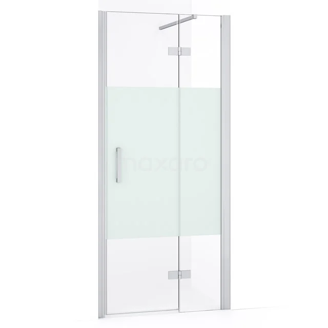 Diamond Shower door | 80 cm Chrome Clear with matt strip Pivot door DDB22352133C