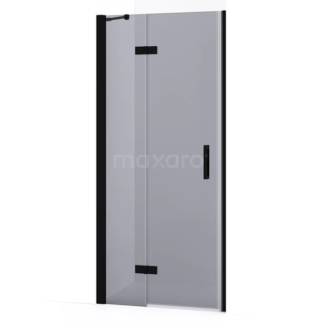 Diamond Shower door | 80 cm Matte black Smoke glass Pivot door DDB21352231MB