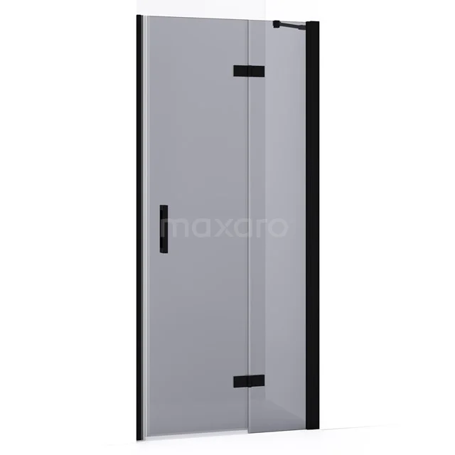 Diamond Duschtür | 80 cm Matt Schwarz Rauchglas Drehtür DDB22352231MB