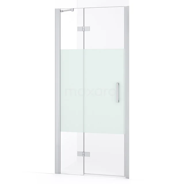 Diamond Shower door | 80 cm Chrome Clear with matt strip Pivot door DDB21352233C
