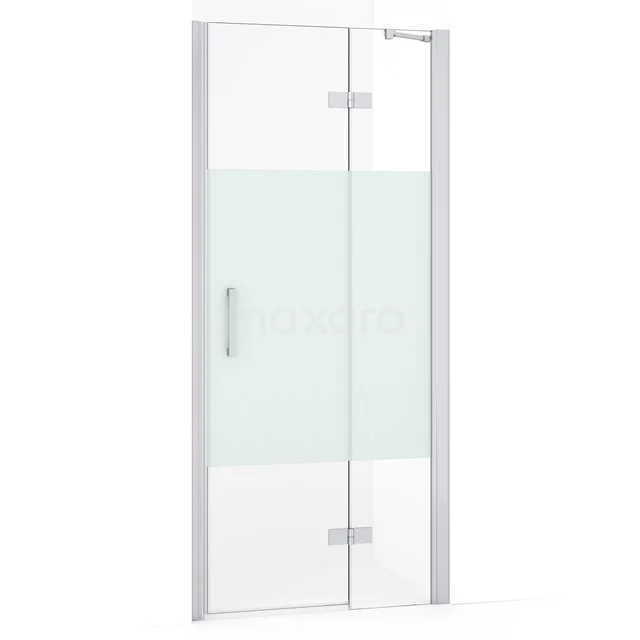 Diamond Shower door | 80 cm Chrome Clear with matt strip Pivot door DDB22352233C