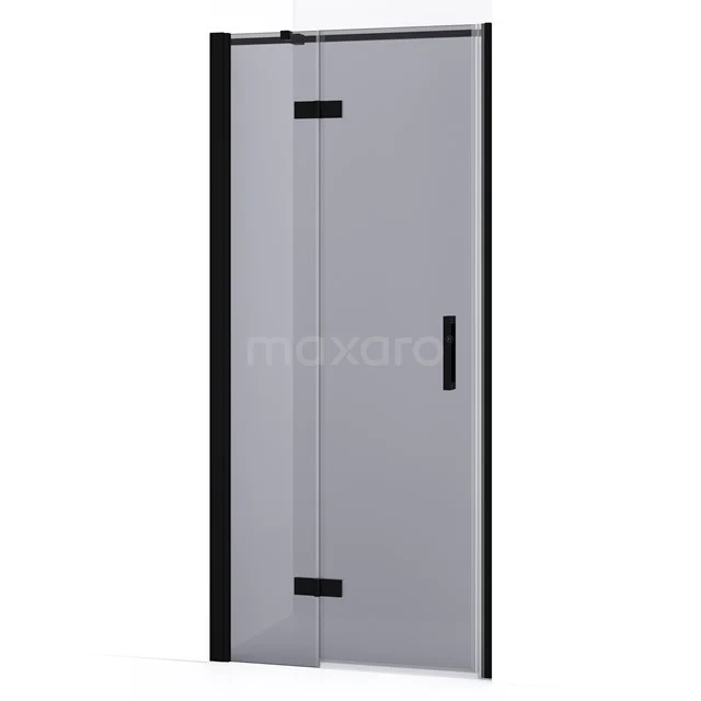 Diamond Shower door | 80 cm Matte black Smoke glass Pivot door DDB21352331MB