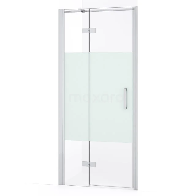 Diamond Shower door | 80 cm Chrome Clear with matt strip Pivot door DDB21352333C