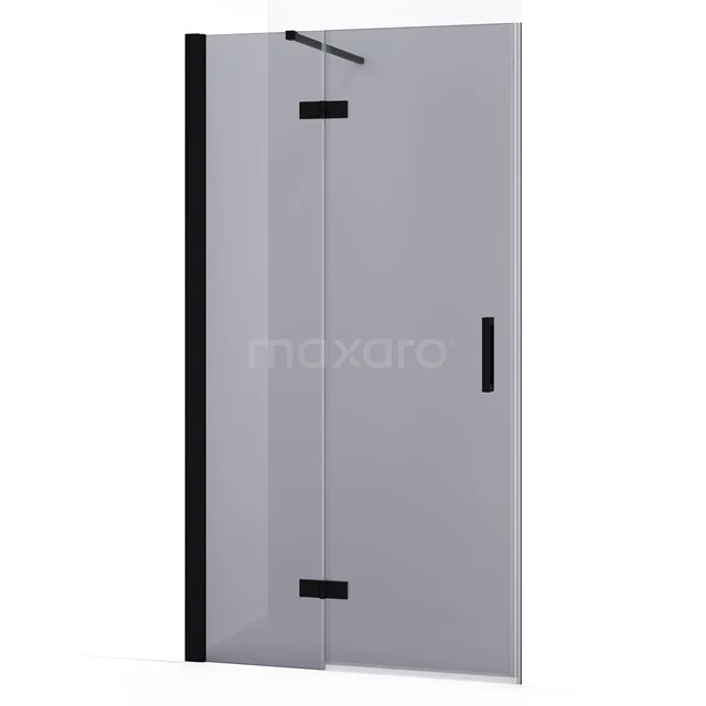 Diamond Shower door | 90 cm Matte black Smoke glass Pivot door DDB21361131MB