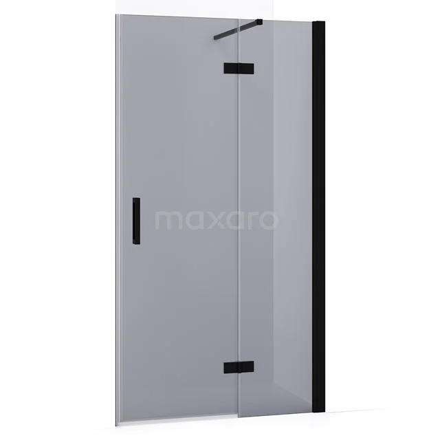 Diamond Shower door | 100 cm Matte black Smoke glass Pivot door DDB22461131MB