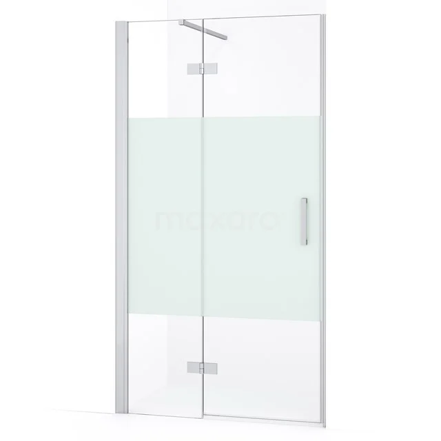 Diamond Shower door | 90 cm Chrome Clear with matt strip Pivot door DDB21361133C