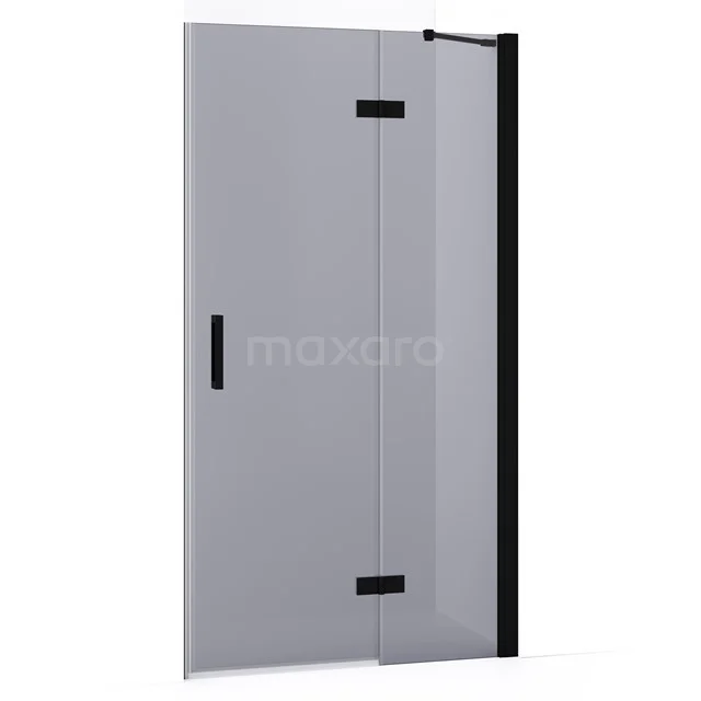 Diamond Shower door | 100 cm Matte black Smoke glass Pivot door DDB22461231MB