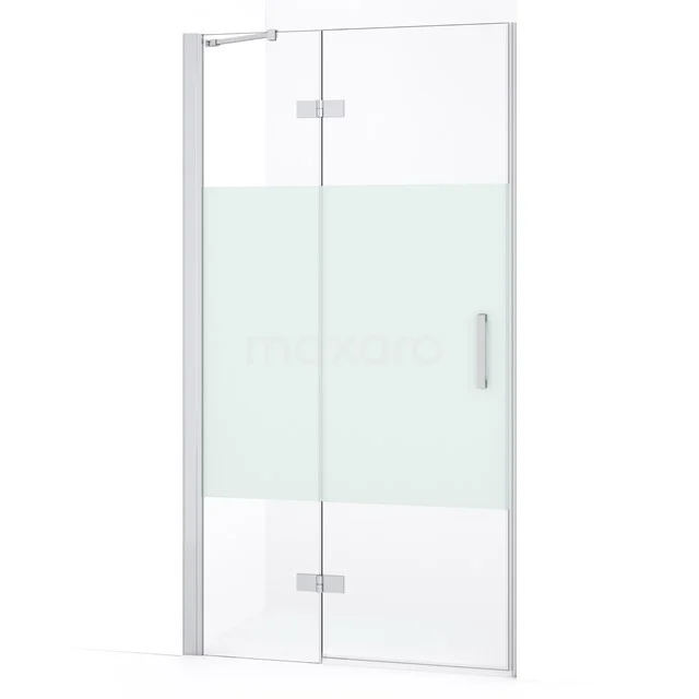 Diamond Shower door | 90 cm Chrome Clear with matt strip Pivot door DDB21361233C