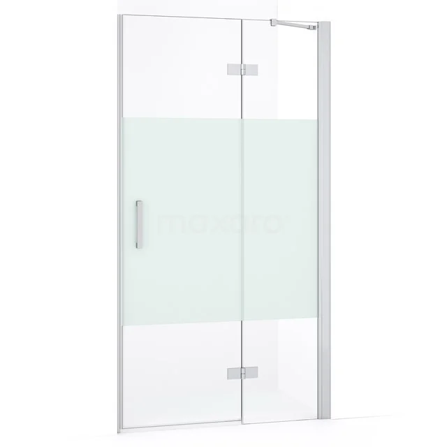 Diamond Douchedeur | 100 cm Chroom Helder met matte strook Draaideur DDB22461233C