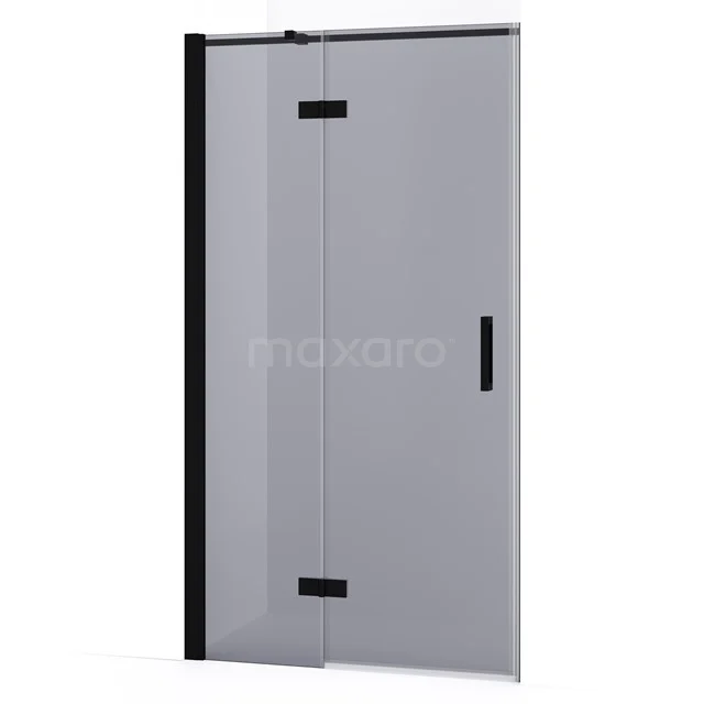 Diamond Shower door | 90 cm Matte black Smoke glass Pivot door DDB21361331MB
