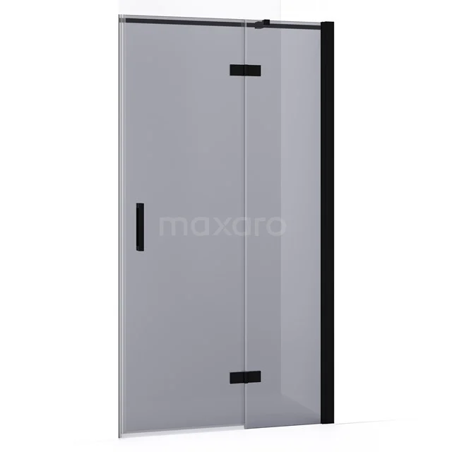 Diamond Shower door | 100 cm Matte black Smoke glass Pivot door DDB22461331MB