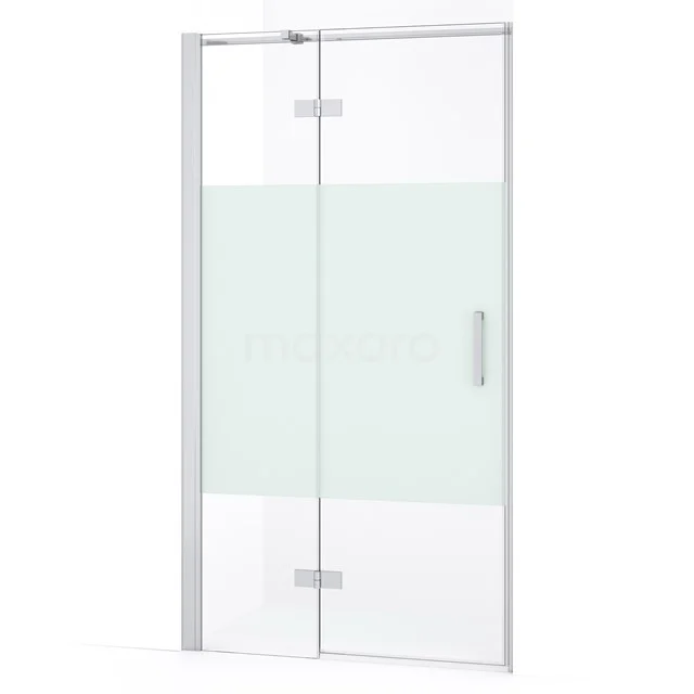 Diamond Douchedeur | 100 cm Chroom Helder met matte strook Draaideur DDB21461333C