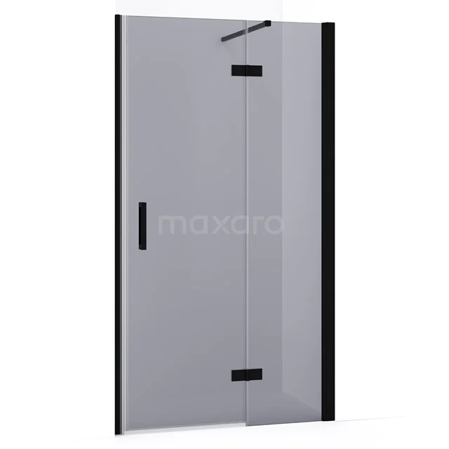 Diamond Duschtür | 90 cm Matt Schwarz Rauchglas Drehtür DDB22362131MB