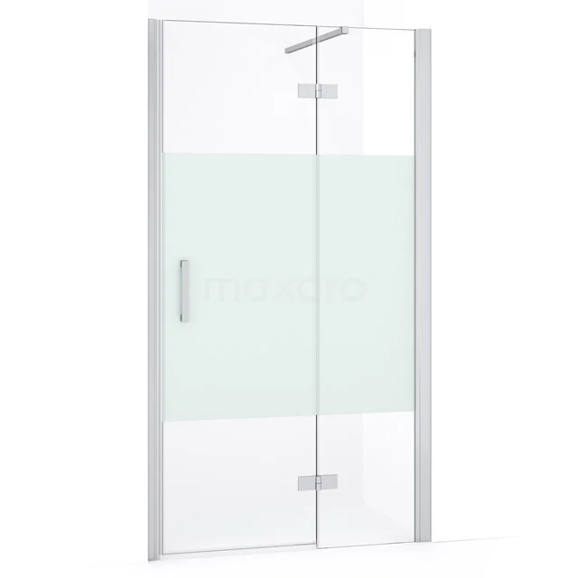 Diamond Shower door | 100 cm Chrome Clear with matt strip Pivot door DDB22462133C