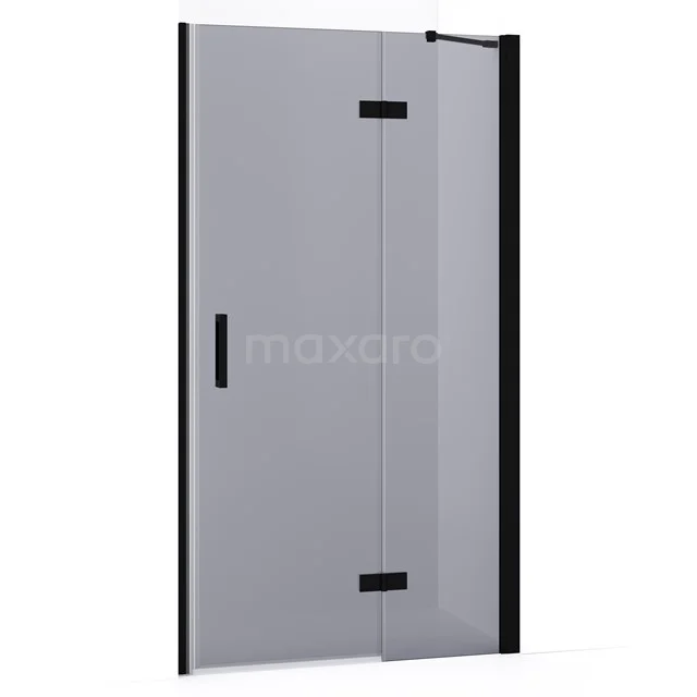 Diamond Shower door | 100 cm Matte black Smoke glass Pivot door DDB22462231MB