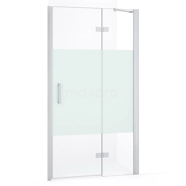 Diamond Douchedeur | 100 cm Chroom Helder met matte strook Draaideur DDB22462233C