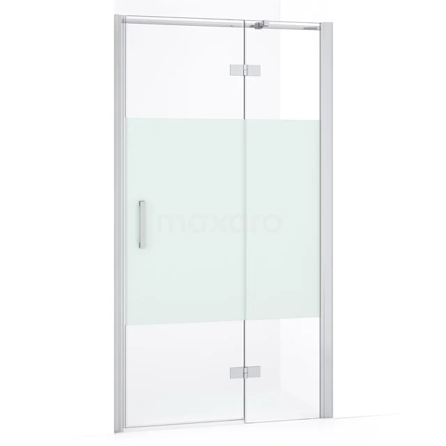 Diamond Douchedeur | 100 cm Chroom Helder met matte strook Draaideur DDB22462333C