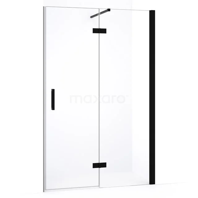 Diamond Shower door | 110 cm Matte black Clear glass Pivot door DDB22651130MB