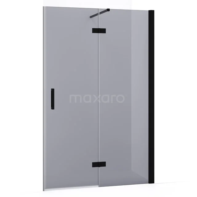 Diamond Shower door | 120 cm Matte black Smoke glass Pivot door DDB22661131MB