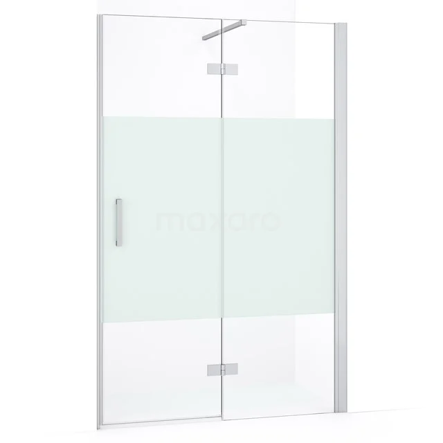 Diamond Shower door | 110 cm Chrome Clear with matt strip Pivot door DDB22651133C